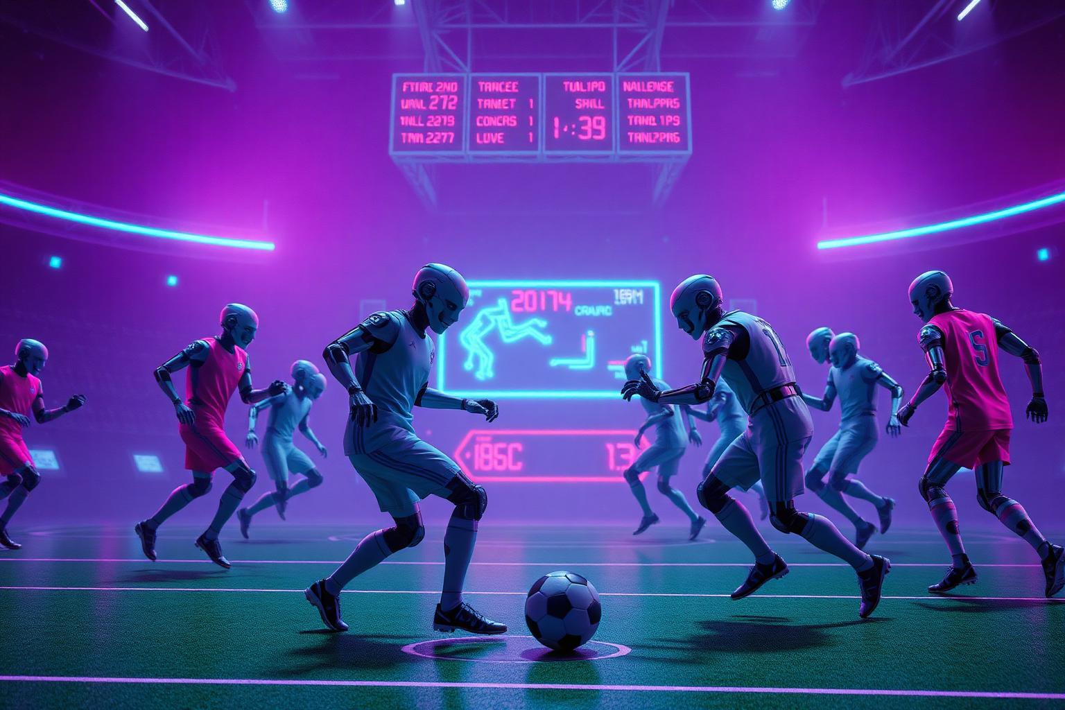 Humans and bots playing soccer